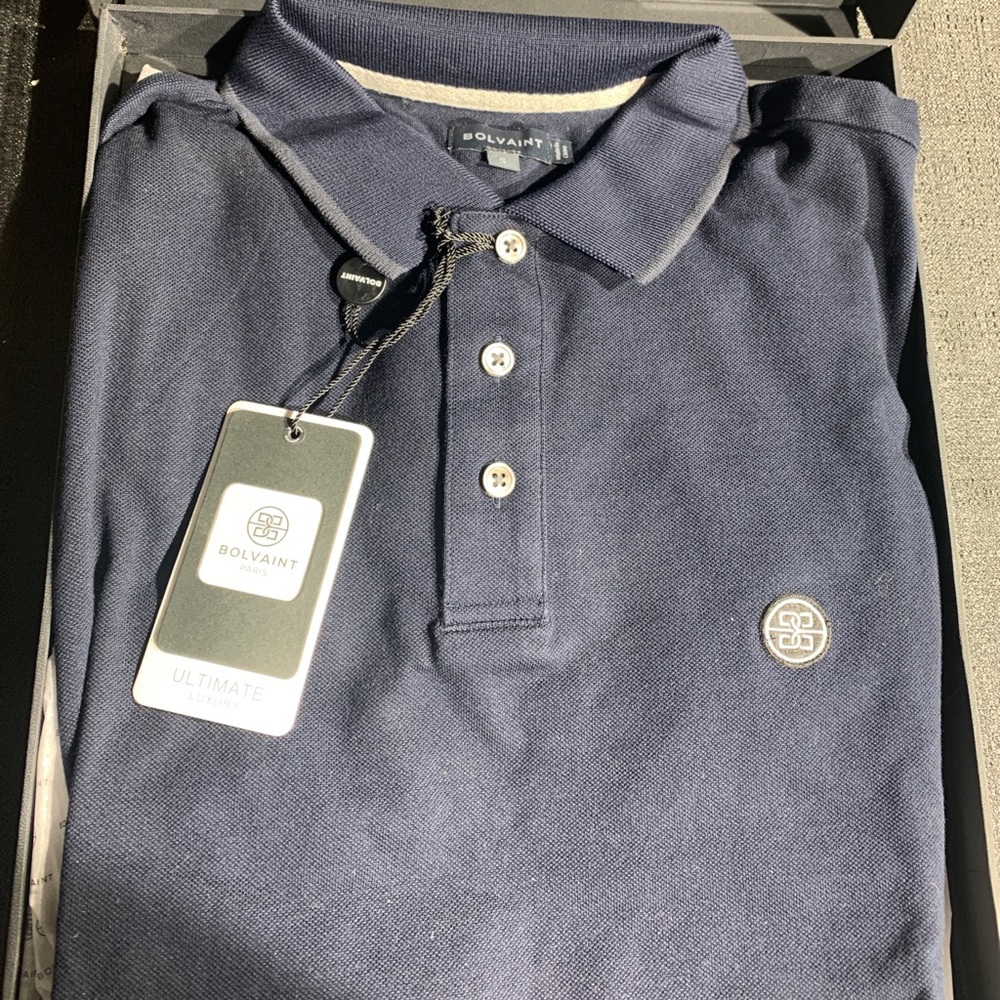 bolvaint Paris Abreu Polo Shirt Navy Sz Small Mens